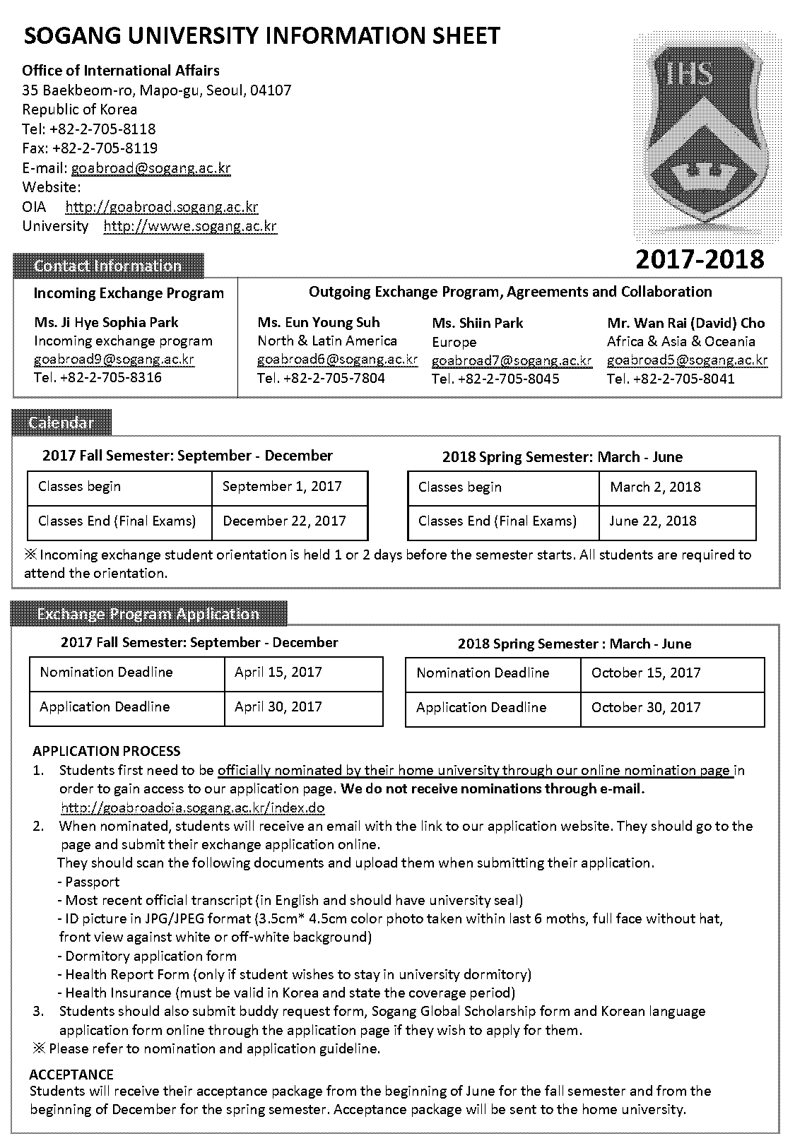 sogang university admission requirements